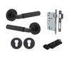 Door Lever Brunswick Rose Round Pair Matt Black L120xP60mm BPD52mm Mortice Lock Euro Matt Black CTC85mm Backset 60mm Euro Cylinder Key Thumb 5 Pin Matt Black 65mm KA4 Escutcheon Euro Concealed Fix Round Pair Matt Black D52xP10mm in Matt Black