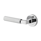 Door Lever Brunswick Rose Round Concealed Fix Left Hand Fixed Polished Chrome L120xP60mm BPD52mm in Polished Chrome