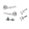 Door Lever Brunswick Knurled Rose Round Brushed Chrome L120xP60mm BPD52mm Privacy Kit, Tube Latch Split Cam 'T' Striker Brushed Chrome Backset 60mm, Privacy Bolt Round Bolt Backset 60mm, Privacy Turn Brunswick Concealed Fix Round Knurled D52xP35mm in Brus