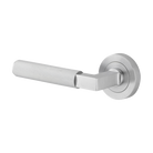 Door Lever Brunswick Rose Round Concealed Fix Left Hand Fixed Brushed Chrome L120xP60mm BPD52mm in Brushed Chrome