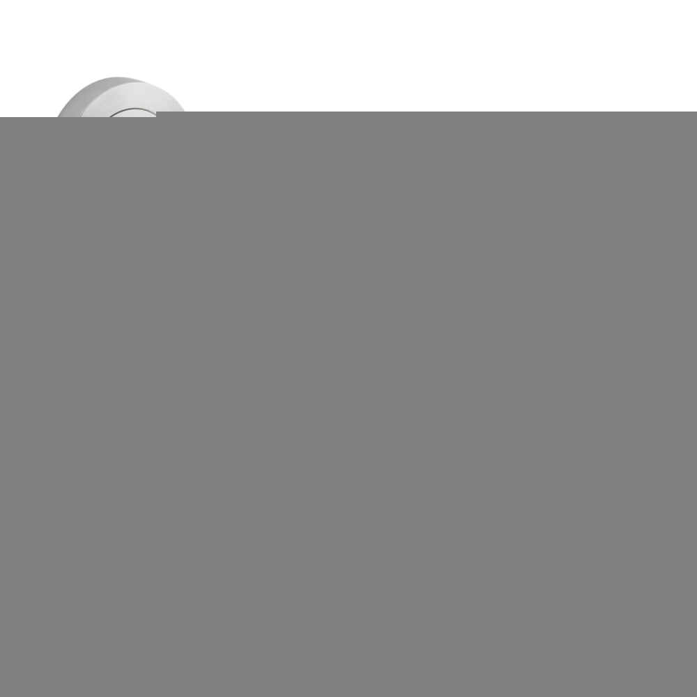 Door Lever Como Rose Round Brushed Chrome L119xP62mm BPD52mm Passage Kit, Tube Latch Split Cam 'T' Striker Brushed Chrome Backset 60mm in Brushed Chrome