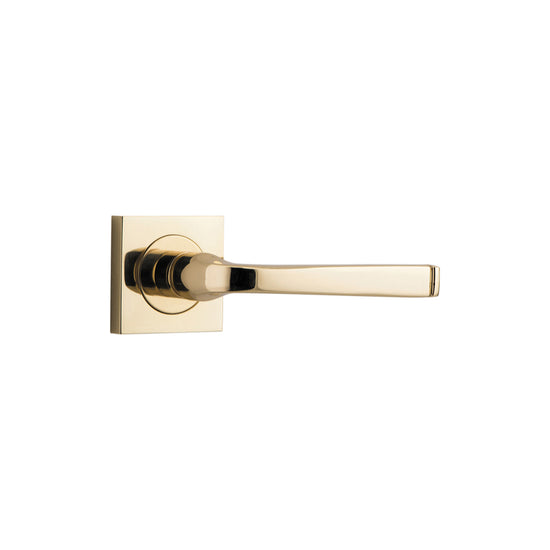 Door Lever Annecy Square Rose Pair Polished Brass H52xW52xP65mm

(Latch/Lock Sold Separately) in Polished Brass