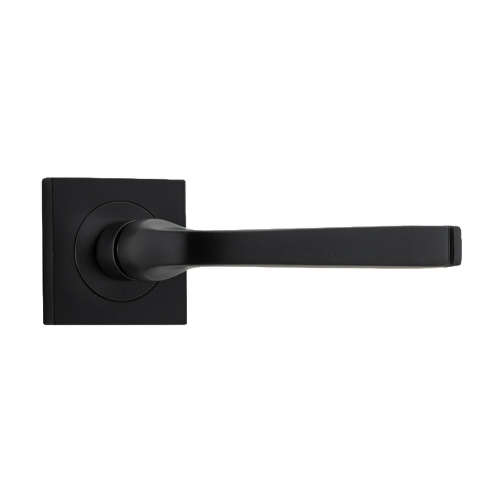 Door Lever Annecy Square Rose Pair Matt Black H52xW52xP65mm
(Latch/Lock Sold Separately) in Matt Black