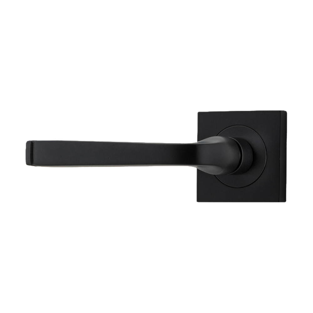 Door Lever Annecy Rose Square Concealed Fix Left Hand Fixed Matt Black L117xP66mm BPH52xW52mm in Matt Black