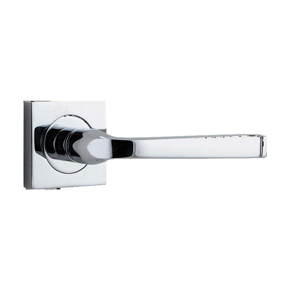 Door Lever Annecy Square Rose Pair Polished Chrome H52xW52xP65mm
(Latch/Lock Sold Separately) in Polished Chrome