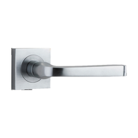 Door Lever Annecy Square Rose Pair Brushed Chrome H52xW52xP65mm
(Latch/Lock Sold Separately) in Brushed Chrome