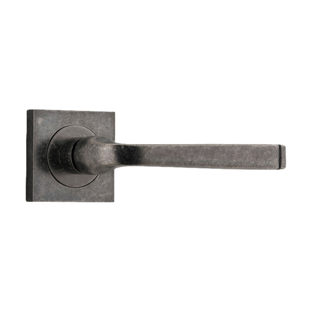 Door Lever Annecy Square Rose Pair Distressed Nickel H52xW52xP65mm
(Latch/Lock Sold Separately) in Distressed Nickel