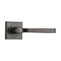 Door Lever Annecy Square Rose Pair Distressed Nickel H52xW52xP65mm
(Latch/Lock Sold Separately) in Distressed Nickel