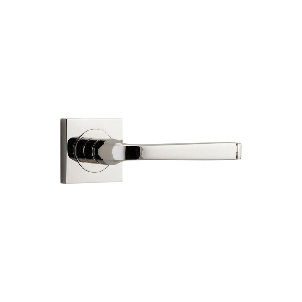 Door Lever Annecy Square Rose Pair Polished Nickel H52xW52xP65mm

(Latch/Lock Sold Separately) in Polished Nickel