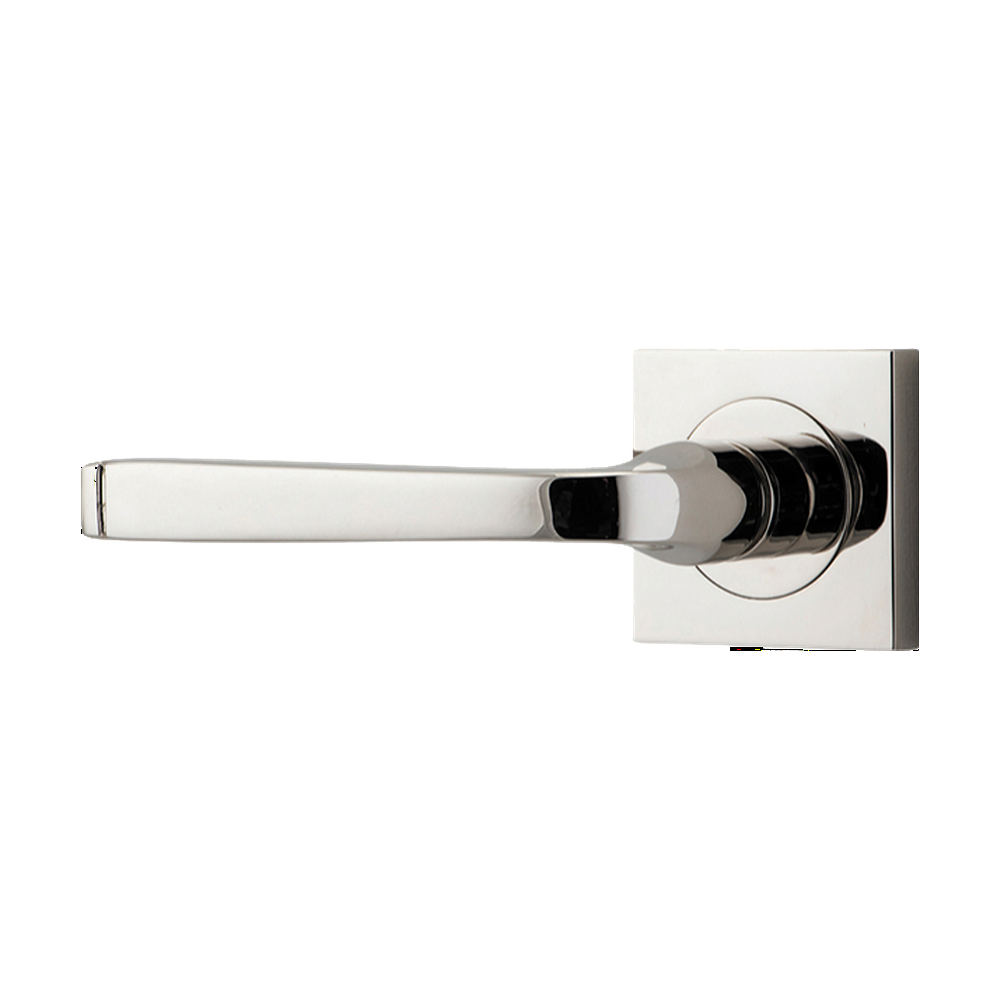 Door Lever Annecy Rose Square Concealed Fix Left Hand Fixed Polished Nickel L117xP66mm BPH52xW52mm in Polished Nickel