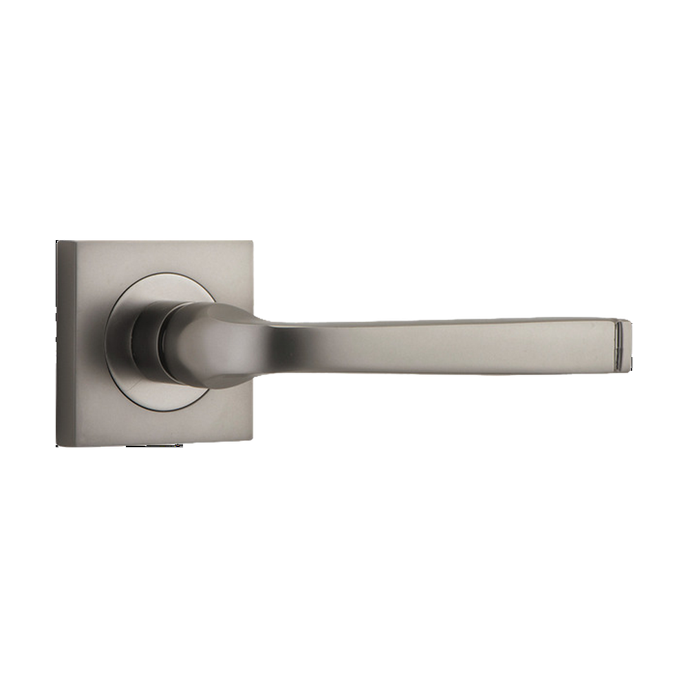 Door Lever Annecy Square Rose Pair Satin Nickel H52xW52xP65mm
(Latch/Lock Sold Separately) in Satin Nickel