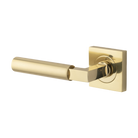 Door Lever Berlin Rose Square Concealed Fix Left Hand Fixed Polished Brass L120xP60mm BPH52xW52mm in Polished Brass