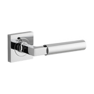 Door Lever Berlin Square Rose Pair Polished Chrome L139xP60mm BP52x52mm in Polished Chrome
