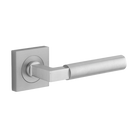 Door Lever Berlin Square Rose Pair Brushed Chrome L139xP60mm BP52x52mm in Brushed Chrome