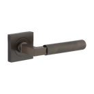 Door Lever Brunswick Knurled Square Rose Pair Signature Brass H52xW52xP60mm in Signature Brass