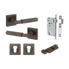 Door Lever Brunswick Rose Square Pair Signature Brass L120xP60mm BPH52xW52mm Mortice Lock Euro Signature Brass CTC85mm Backset 60mm Euro Cylinder Key Thumb 5 Pin Signature Brass 65mm KA4 Escutcheon Euro Concealed Fix Square Pair H52xW52xP10mm in Signature Brass