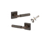Door Lever Brunswick Knurled Rose Square Signature Brass L120xP60mm BPH52xW52mm Passage Kit, Tube Latch Split Cam 'T' Striker Signature Brass Backset 60mm in Signature Brass