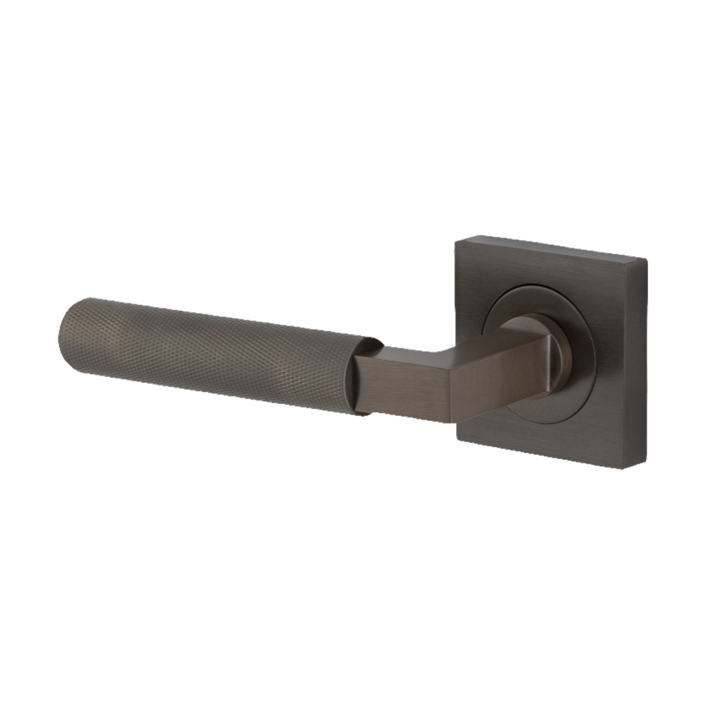 Door Lever Brunswick Rose Square Concealed Fix Left Hand Fixed Signature Brass L120xP60mm BPH52xW52mm in Signature Brass