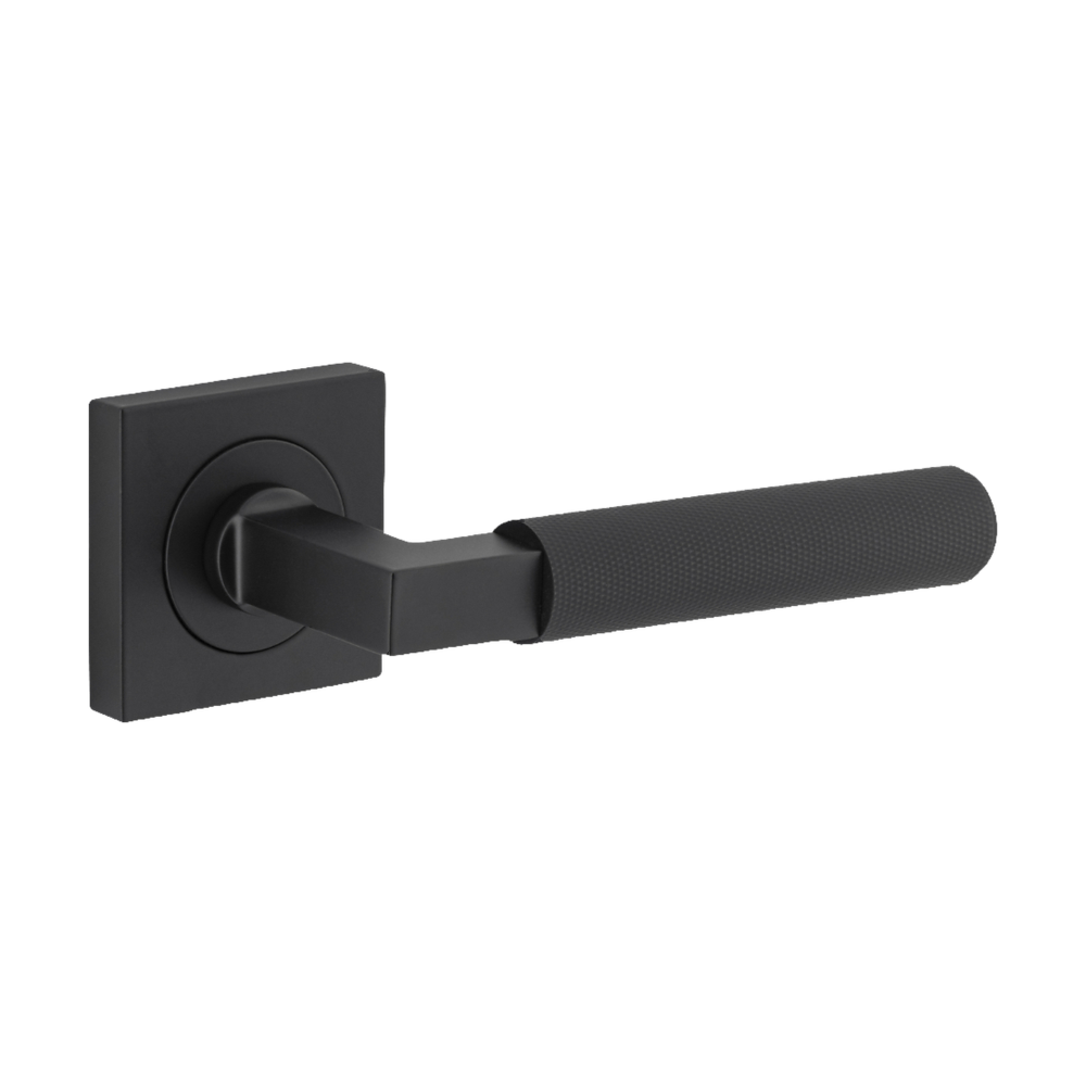 Door Lever Brunswick Sqaure Rose Pair Matt Black D52xP65mm
(Latch/Lock Sold Separately) in Matt Black