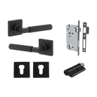 Door Lever Brunswick Rose Square Pair Matt Black L120xP60mm BPH52xW52mm Mortice Lock Euro Matt Black CTC85mm Backset 60mm Euro Cylinder Dual Function 5 Pin Matt Black 65mm KA4 Escutcheon Euro Concealed Fix Square Pair Matt Black H52xW52xP10mm in Matt Black