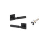 Door Lever Brunswick Rose Square Matt Black L120xP60mm BPH52xW52mm Inbuilt Privacy Kit Tube Latch Privacy with Faceplate & T striker Backset 60mm in Matt Black