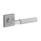 Door Lever Brunswick Knurled Square Rose Pair Brushed Chrome H52xW52xP60mm in Brushed Chrome