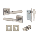 Door Lever Brunswick Rose Square Pair Satin Nickel L120xP60mm BPH52xW52mm Mortice Lock Euro Satin Nickel CTC85mm Backset 60mm Euro Cylinder Dual Function 5 Pin Satin Nickel 65mm KA4 Escutcheon Euro Concealed Fix Square Pair H52xW52xP10mm in Satin Nickel
