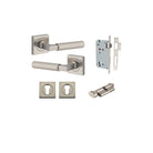Pair of Iver Brunswick lever handles on square rose, featuring a sleek, modern design in a polished finish.