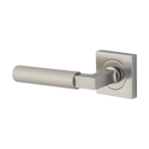 Door Lever Brunswick Rose Square Concealed Fix Left Hand Fixed Satin Nickel L120xP60mm BPH52xW52mm in Satin Nickel