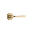 Door Lever Annecy Round Rose Pair Brushed Brass D52xP65mm
(Latch/Lock Sold Separately) in Brushed Brass