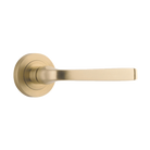 Door Lever Annecy Round Rose Pair Brushed Brass D52xP65mm
(Latch/Lock Sold Separately) in Brushed Brass