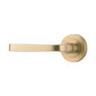 Door Lever Annecy Rose Round Concealed Fix Left Hand Fixed Brushed Brass L117xP66mm BPD52mm in Brushed Brass