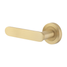 Door Lever Bronte Rose Round Concealed Fix Left Hand Fixed Brushed Brass L117xP56mm BPD52mm in Brushed Brass