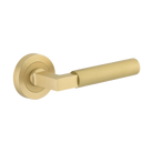 Door Lever Berlin Round Rose Pair Brushed Brass D52xP65mm in Brushed Brass