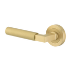 Door Lever Berlin Rose Round Concealed Fix Left Hand Fixed Brushed Brass L120xP60mm BPD52mm in Brushed Brass