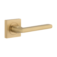 Door Lever Baltimore Square Rose Pair Brushed Brass H52xW52xP55mm
(Latch/Lock Sold Separately) in Brushed Brass