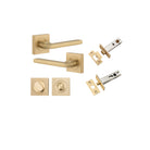 Pair of Iver Baltimore lever handles on square rose, featuring a sleek, modern design in a polished finish.