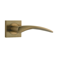 Door Lever Oxford Square Rose Pair Brushed Brass H52xW52xP64mm
(Latch/Lock Sold Separately) in Brushed Brass