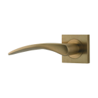 Door Lever Oxford Rose Square Concealed Fix Left Hand Fixed Brushed Brass L125xP63mm BPH52xW52mm in Brushed Brass