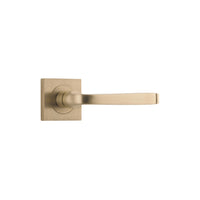 Door Lever Annecy Square Rose Pair Brushed Brass H52xW52xP65mm
(Latch/Lock Sold Separately) in Brushed Brass
