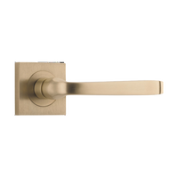 Door Lever Annecy Square Rose Pair Brushed Brass H52xW52xP65mm
(Latch/Lock Sold Separately) in Brushed Brass