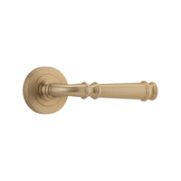 Door Lever Verona Round Rose Pair Brushed Brass D52xP59mm

(Latch/Lock Sold Separately) in Brushed Brass