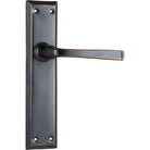 Door Lever Menton Latch Pair Antique Copper H225xW50xP75mm in Antique Copper