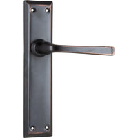 Door Lever Menton Latch Pair Antique Copper H225xW50xP75mm in Antique Copper