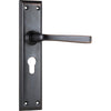 Door Lever Menton Euro Pair Antique Copper H225xW50xP75mm in Antique Copper