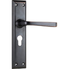 Door Lever Menton Euro Pair Antique Copper H225xW50xP75mm in Antique Copper