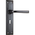 Door Lever Menton Lock Pair Antique Copper H225xW50xP75mm in Antique Copper