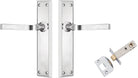 Door Lever Menton Chrome Plated Passage Set in Chrome Plated