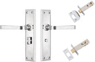Door Lever Menton Chrome Plated Privacy Set in Chrome Plated