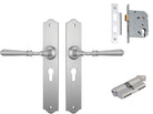 Door Lever Reims Satin Chrome Key / Key Entrance Set in Satin Chrome
